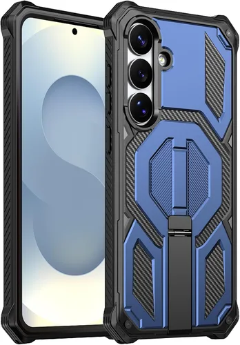 Miniatura 14 de Funda magnética para Samsung Galaxy S24 FE con soporte y protector de pantalla [compatible con Magsafe] antideslizante, cuerpo completo, doble capa