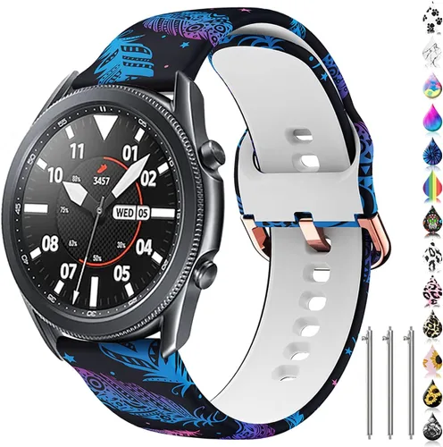 Miniatura 13 de Correa de reloj floral de 0.866 pulgadas compatible con Samsung Galaxy Watch 3 de 1.772 pulgadas/Gear S3 Frontier/Classic, correa de silicona