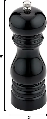 Miniatura 4 de Restaurantware Molinillo de pimienta francés clásico de 6 pulgadas: perfecto para restaurantes, cafeterías y eventos con catering, molinillo de Negro