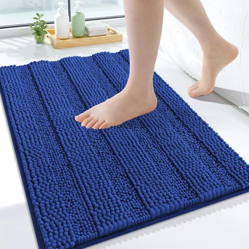 Miniatura 114 de Grandaily Alfombras de baño de felpilla a rayas de 24 x 16 pulgadas, extra gruesas y suaves, absorbentes, parte trasera de goma, alfombra de ducha