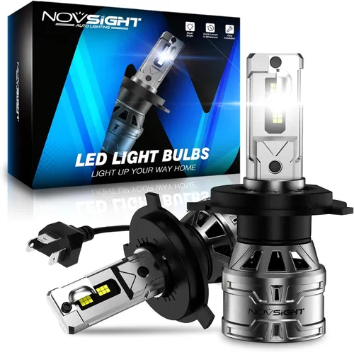 NOVSIGHT Bombillas H4/HB2/9003 actualizadas, 400% de brillo, bombillas antiniebla H4, instalación rápida HB2/9003, paquete de 2