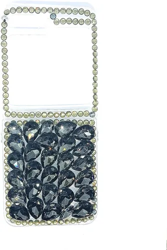 Miniatura 10 de Aikukiki Funda para Galaxy Z Flip 5, Galaxy Z Flip 5 5G, 3D hecha a mano con piedras deslumbrantes de cristal con diamantes brillantes para Samsung