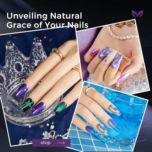Miniatura 3 de Morovan - Juego de esmalte de uñas camaleón: 6 colores, holográfico, de secado rápido, mini kit de laca de uñas con purpurina verde, rosa, azul
