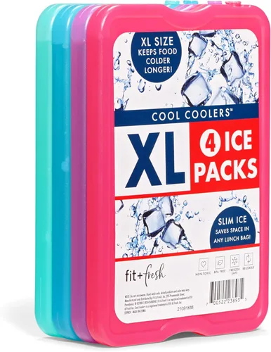 Miniatura 9 de Cool Coolers by Fit & Fresh 4 Pack XL Slim Ice Packs, Quick Freeze Space Saving Reusable Ice Packs for Lunch Boxes or Coolers