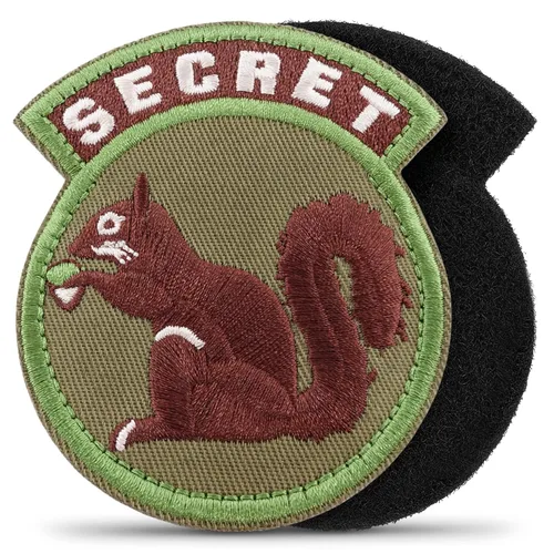Miniatura 10 de Parche secreto de ardilla para equipo táctico, parches tácticos para chaquetas con ajuste de gancho y bucle, divertidos parches militares
