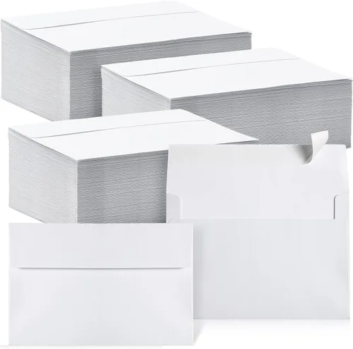 Miniatura 7 de Fainne 500 sobres blancos autoadhesivos imprimibles a granel para invitaciones, bodas, baby shower, fotografía, notas de agradecimiento, postales