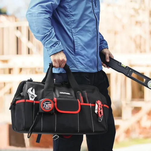 Miniatura 6 de HAUTMEC Juego de 3 Bolsas de Herramientas Grandes, Bolsas de Herramientas de Boca Ancha de Servicio Pesado con Tela 1680D Resistente a Desgarros