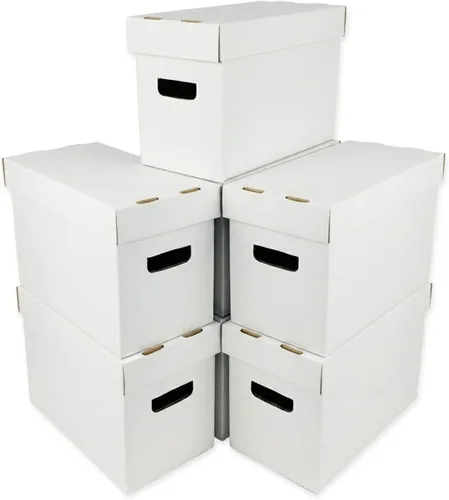 Miniatura 13 de Max Protection Cajas de almacenamiento de cómics, paquete de 3, cartón corto para 150 a 175 cómics, diseño de doble grosor, caja apilable de alta