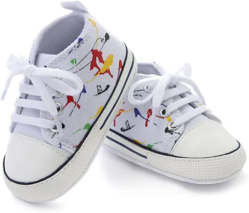 Miniatura 3 de eitwo Zapatos de lona suave unisex para bebés y niñas, ligeros y antideslizantes para recién nacidos y niños pequeños