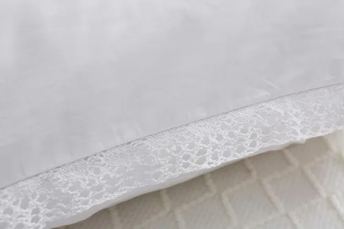 Miniatura 7 de Fundas de almohada de encaje de ganchillo blanco tamaño Queen, fundas de almohada de algodón puro para cama, 2 piezas de 30 x 20 pulgadas
