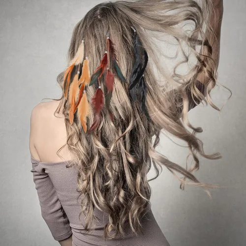 Miniatura 2 de Beaupretty Pinzas para el cabello para mujer, 6 piezas, extensiones de clip para el cabello, clips de extensión hechos a mano con clip decorativo