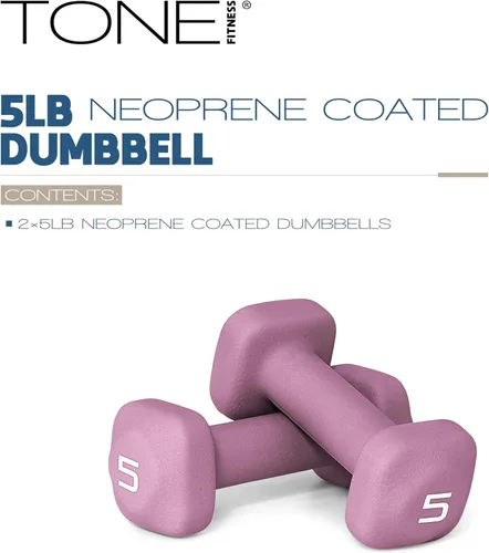 Miniatura 24 de Tone Fitness Pares de Mancuernas de Pesas de Neopreno con Cabeza Cuadrada Antirrodamiento Múltiples Opciones Azul