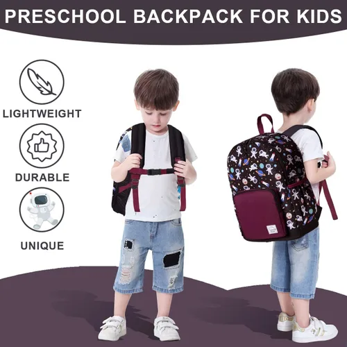 Miniatura 6 de VASCHY - Mochila preescolar para niños y niñas liviana resistente al agua con correa en el pecho