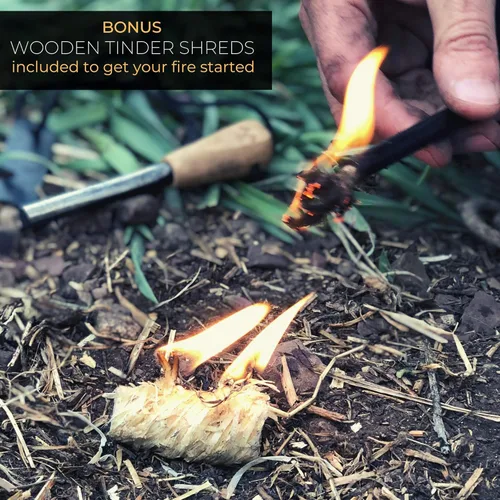 Miniatura 2 de Bushcraft Survival Cuerda de yesca y fuelles para arrancar fuego, resistente a la intemperie natural, kit de fuego de emergencia impermeable