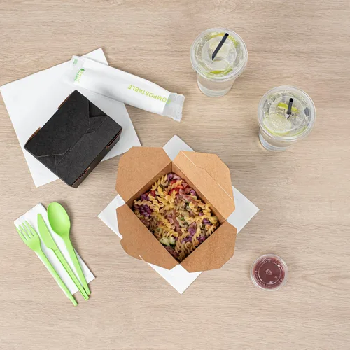Miniatura 7 de Restaurantware Bio Tek - Cajas para llevar de 30 onzas, 200 loncheras para llevar, cierre de tabulación, resistentes al calor, desechables, de papel