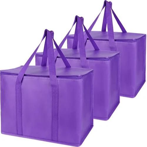 Miniatura 53 de Bodaon Paquete de 3 bolsas aisladas para entrega de alimentos para comidas calientes y frías, bolsas enfriadoras XXL, bolsa aislante para catering