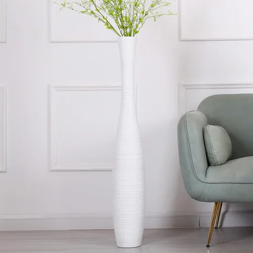 Miniatura 13 de Leewadee Florero decorativo alto para decoración de sala de estar, 20 ″, negro, resina