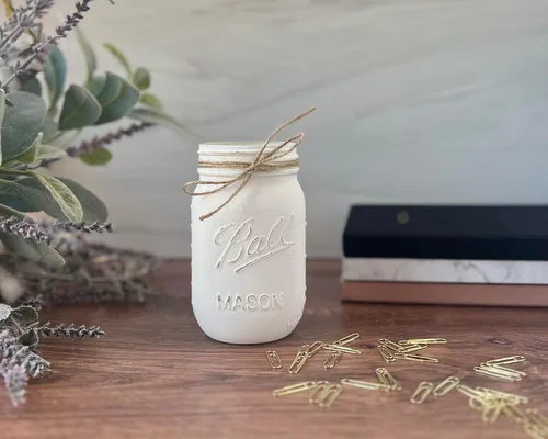 Miniatura 4 de Jarrones rústicos para centros de mesa para mesas Elige color, flores artificiales opcionales Pinta de 16 onzas, 5 pulgadas Jarrón