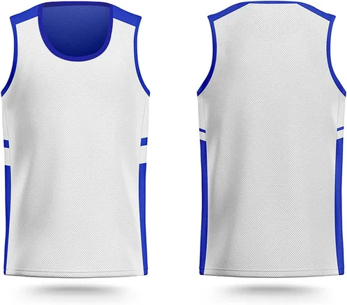 Miniatura 2 de LTHYTY Camisetas de baloncesto deportivas en blanco de malla reversible para rendimiento atlético, uniformes de equipo S-3XL