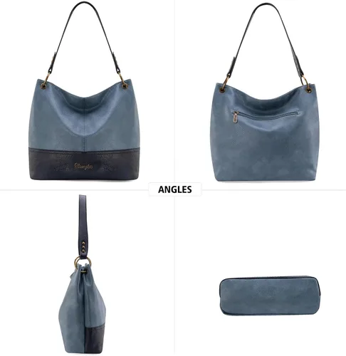 Miniatura 121 de Wrangler Hobo - Bolsas para mujer de cuero vegano con asa superior, bolsos de hombro y bolsos