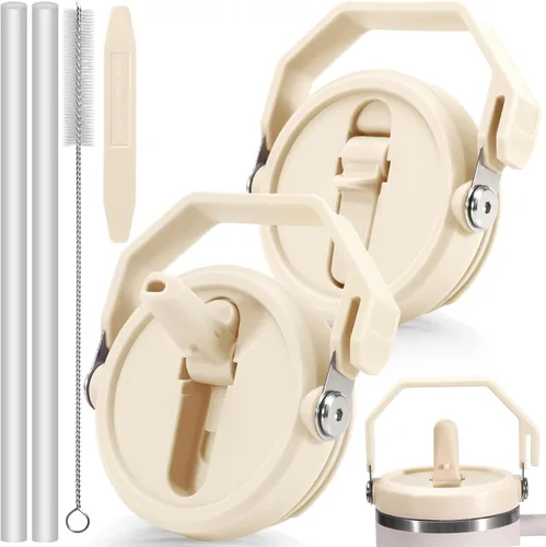 Miniatura 35 de Paquete de 2 Tapas con Popote Abatible a Prueba de Fugas para Reemplazo de Tapa Stanley 30 oz, para Accesorios de Vaso Tumbler Stanley Quencher