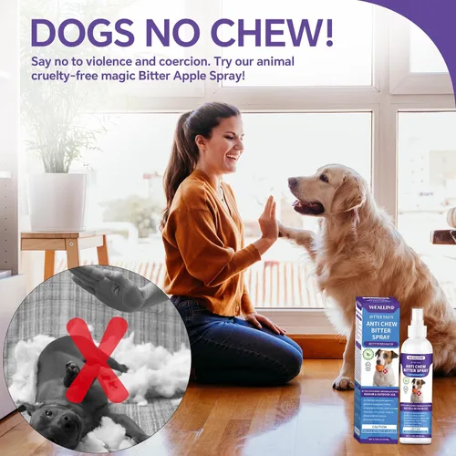 Miniatura 7 de WEALLIN Spray antimasticable para perros, 6.76 onzas líquidas, espray de manzana amarga para perros, aerosol disuasorio para perros, detiene