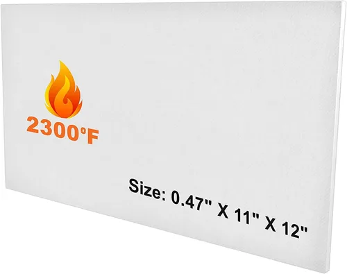SIMOND STORE Aislamiento de tablero de fibra de cerámica, clasificación de 2300 F, 0.47 x 11 x 12 pulgadas, placa aislante ignífuga para estufas de