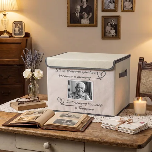 Miniatura 3 de LemonRoad Caja de recuerdos de 16 x 12 x 12 pulgadas, caja de recuerdo de celebración de la vida, regalo de bautismo funerario para recuerdos