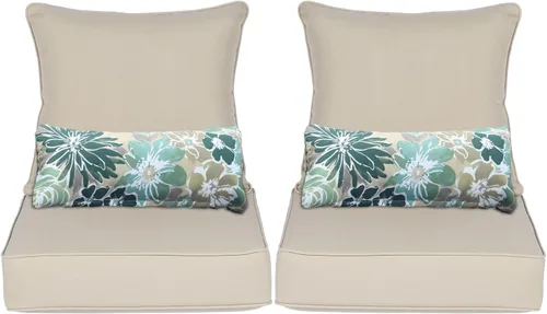 Miniatura 11 de Aoodor Cojín para silla de exterior, 22 x 24 pulgadas, resistente al agua, resistente a la decoloración, cojines de asiento de patio con funda