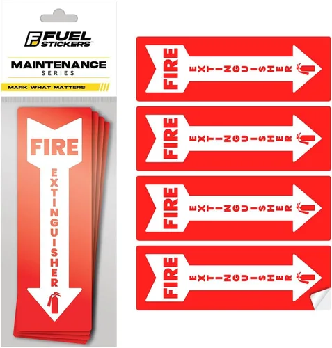 Miniatura 9 de Adhesivo para extintor de incendios para negocios, oficina, comercial, propietario (alquiler a corto plazo), letrero de extintor de incendios de Rojo