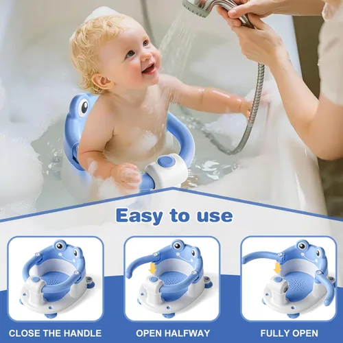 Miniatura 2 de Asiento de baño para bebé de 6 meses en adelante, asientos de baño antideslizantes para niños pequeños para sentarse, silla de bañera para bebés