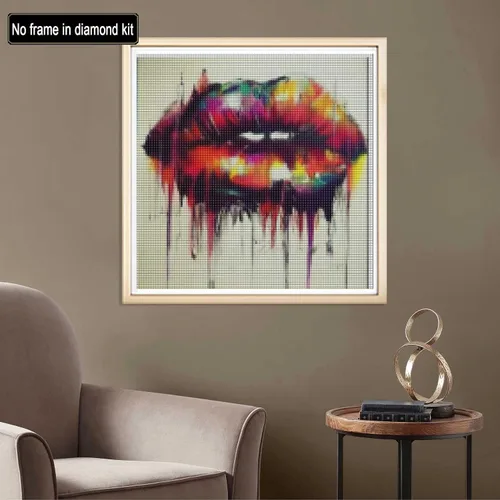 Miniatura 3 de Pintura de diamante 5D para manualidades, labios sexis por números, pintura de boca con diamantes para adultos, lienzo de taladro completo