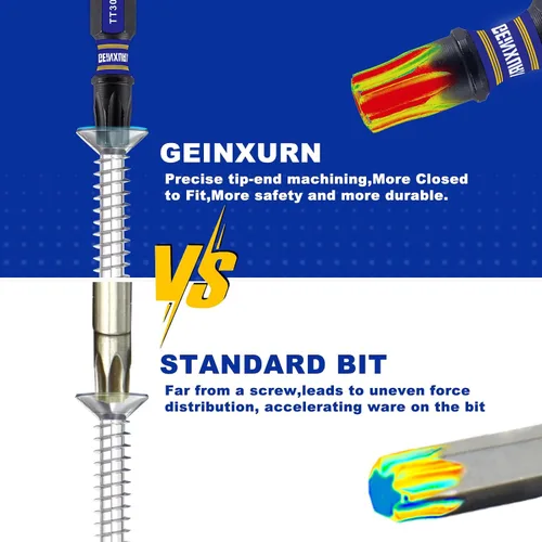 Miniatura 8 de Geinxurn Juego de brocas de destornillador magnético de impacto de seguridad T15 de 2 pulgadas, juego de brocas de potencia de cabeza Torx #15 de 51