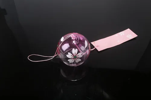 Miniatura 5 de Campanas de viento japonesas campanas hechas a mano de cristal cumpleaños decoración para el hogar (Sakura)