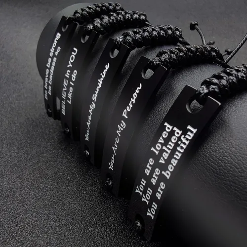 Miniatura 4 de Inspirational Bracelets Cuff Bangle Motivational Quotes Words Engraved, Friend Encouragement Jewery Gift for Men Women Teen Girls Students