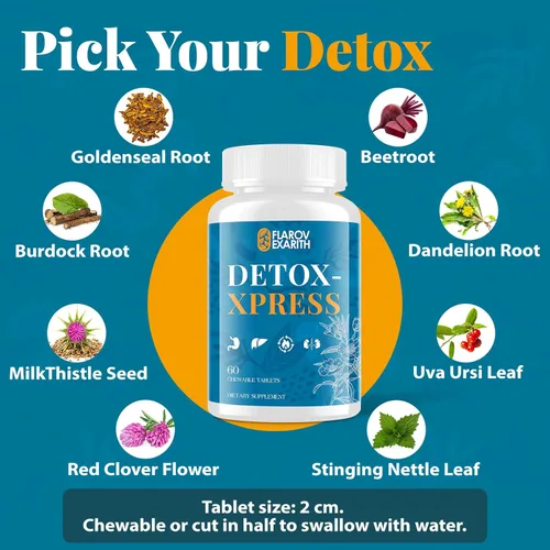 Miniatura 7 de Canna Cleanse, tabletas masticables de desintoxicación y reparación del hígado, suplemento de cardo mariano, desintoxicación corporal de acción