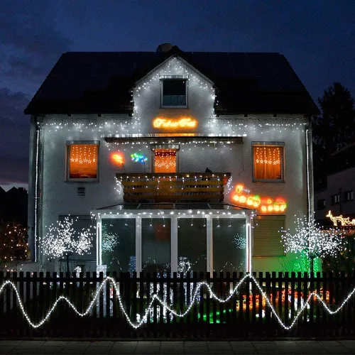 Miniatura 8 de Green Convenience - Guirnalda de luces de Navidad de 33 pies con 100 luces LED y función de memoria de temporizador, a baterías o USB, resistente al