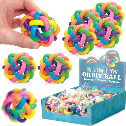12 bolas de órbita de arco iris para ansiedad, para aliviar el estrés, juguetes sensoriales de átomo, ideales para niños y adultos, recuerdos de