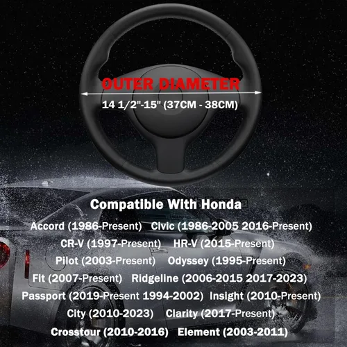Miniatura 5 de Funda para volante Honda Accord Civic CRV HRV Pilot Odyssey Passport Element Insight Fit Ridgeline Hatchback Clarity City LX EX EXL Si Sport Hybrid