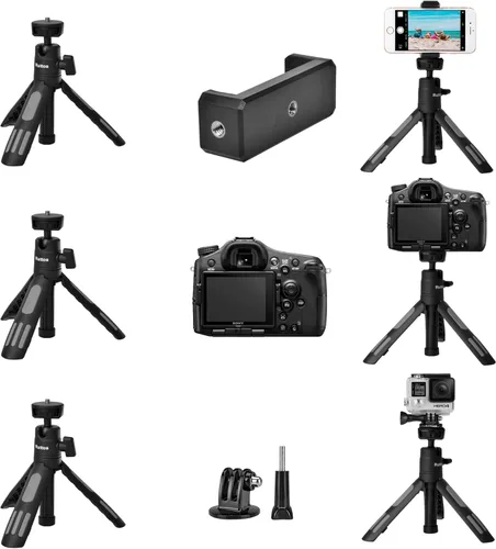 Miniatura 2 de Ruittos Soporte de trípode para teléfono y palo para selfie para iPhone, cámara web, escritorio, Sony, cámara Canon G7x, Go Pro, trípode de viaje