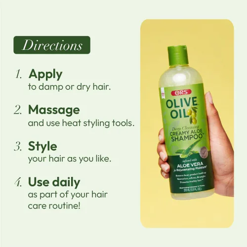 Miniatura 7 de ORS Champú cremoso de aloe con aceite de oliva con infusión de Aleo Vera 12.5 onzas