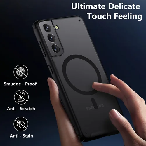 Miniatura 5 de TIANNIUKE Funda Magnética para Samsung Galaxy S21 5G, Mate Translúcida Anti-Huellas Dactilares, Compatible con MagSafe, Ajuste Delgado a Prueba