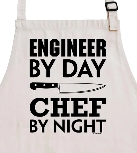 Miniatura 2 de Engineer By Day Chef By Night - Delantal ajustable con dos bolsillos