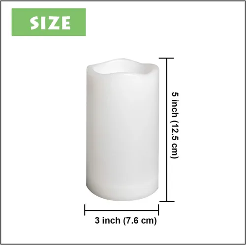 Miniatura 2 de Paquete de 1 vela de pilar sin llama para exteriores con control remoto y temporizador, impermeable, funciona con pilas, juego de velas LED
