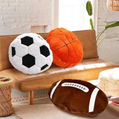 Miniatura 5 de Almohada de fútbol americano, bonita felpa de fútbol para fanáticos del fútbol, decoración creativa de habitación, regalo de peluche de fútbol