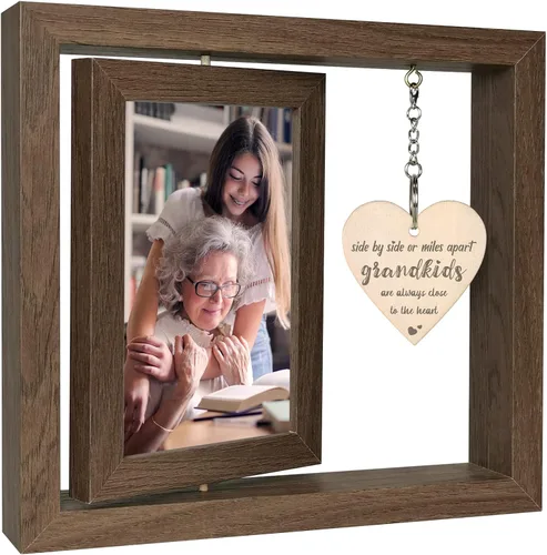 Miniatura 23 de EYITUPC Un nieto es alguien que alcanza tus manos pero toca tu corazón Marco de Fotos Regalos para Abuelos Primerizos, Muestra Dos Fotos de 4x6