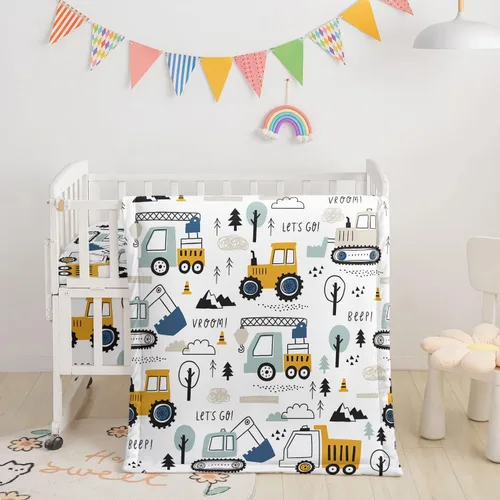 Miniatura 10 de Juego de ropa de cama para cuna de 3 piezas, edredón de guardería con estampado de mariposas en acuarela, sábana y falda para bebés niños y niñas