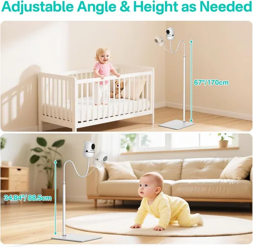 Miniatura 4 de Soporte de cámara de monitor de bebé ajustable en altura para HelloBaby, VTech, Infant Optics DXR-8 y DXR-8 Pro, Nanit Pro Baby Monitor Stand Wr