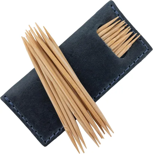 Miniatura 10 de Hide & Drink, Juego de 4 estuches para púas de dientes, accesorios de cocina, cuero de grano completo, hecho a mano, marrón bourbon Bourbon Marrón