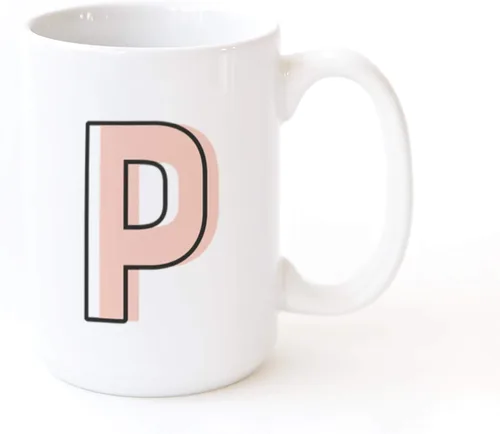 Miniatura 10 de The Cotton & Canvas Co. Candy Pop - Taza de café personalizada con monograma inicial con letra H y cerámica, para ella, para él